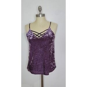 American Eagle Purple Crushed Velvet  Tank Top Size M 90s Y2K Whimsigoth